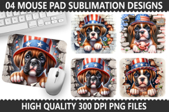 4Th Of July Dog Mouse Pad Sublimation - Patriotic Dog Product Image 1