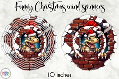 Funny Dinosaur Christmas Wind Spinner | Baby Dino Santa Product Image 1