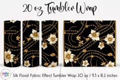 Floral Tumbler Wrap | Elegant Floral Silk Fabric Texture Product Image 1