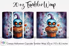 Halloween Voodoo Doll Cupcake Tumbler Wrap | Creepy Creature Product Image 1