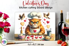 Funny Kitchen Cutting Board | Valentines Grumpy Cat Print Product Image 1