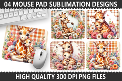 Mother&#039;s Day Giraffe Mouse Pad Sublimation - Mom Gift Idea Product Image 1