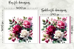 Watercolour Roses Lunch Bag | Watercolour Roses Tumbler Wrap Product Image 2