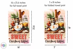 Sweet Christmas Wishes Kitchen Towel Design, Vintage Print Product Image 2