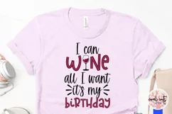 I can wine all I want its my birthday - Birthday SVG EPS DXF Product Image 4