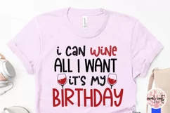 I can wine all I want its my birthday - Birthday SVG EPS DXF Product Image 4