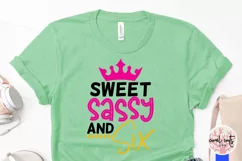 Sweet sassy and six - Birthday SVG EPS DXF Product Image 4