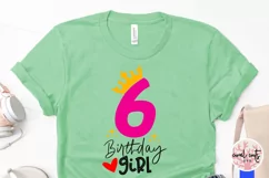 Six birthday girl - Birthday SVG EPS DXF Product Image 4