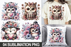 Cute Owl Clipart for T-Shirts, Pillows &amp; Crafts, Sublimation Product Image 1