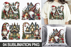 Christmas Homes Sublimation Clipart, 04 PNG Designs Product Image 1