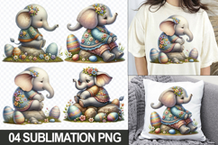Cute Elephant Clipart PNG - Easter Sublimation Designs Product Image 1