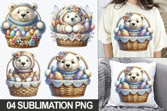 Cute Bear Clipart PNG - Easter Sublimation Designs Product Image 1
