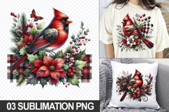 Christmas Cardinals Sublimation Clipart, 04 PNG Designs Product Image 1