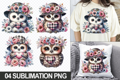 Cute Owl Clipart for T-Shirts, Pillows &amp; Crafts, Sublimation Product Image 1