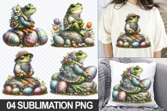 Cute Frog Clipart PNG - Easter Sublimation Designs Product Image 1