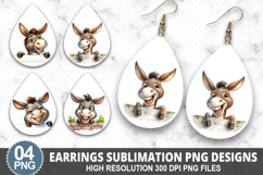 Funny Horse Earring Sublimation, Transparent PNG Horse Product Image 1