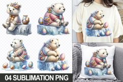 Cute Bear Clipart PNG - Easter Sublimation Designs Product Image 1