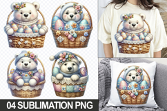 Cute Bear Clipart PNG - Easter Sublimation Designs Product Image 1