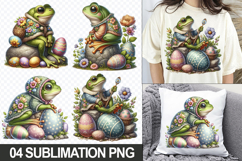 Cute Frog Clipart PNG - Easter Sublimation Designs Product Image 1