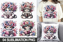 Cute Cat Clipart for T-Shirts, Pillows &amp; Crafts, Sublimation Product Image 1