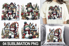 Christmas Snowman Sublimation Clipart, 04 PNG Designs Product Image 1