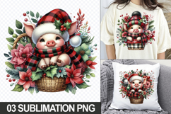 Christmas Pig Sublimation Clipart, 04 PNG Designs Product Image 1