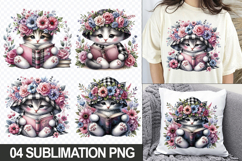 Cute Cat Clipart for T-Shirts, Pillows &amp; Crafts, Sublimation Product Image 1