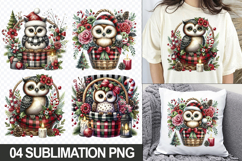 Christmas Owl Sublimation Clipart, 04 PNG Designs Product Image 1
