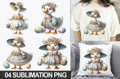 Cute Duck Clipart PNG - Easter Sublimation Designs Product Image 1