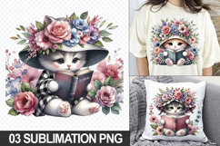 Cute Cat Clipart for T-Shirts, Pillows &amp; Crafts, Sublimation Product Image 1