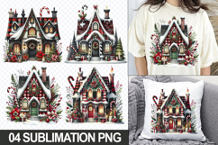 Christmas Homes Sublimation Clipart, 04 PNG Designs Product Image 1