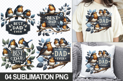 Father&#039;s Day Bird Sublimation Clipart, Printable Bird Art Product Image 1