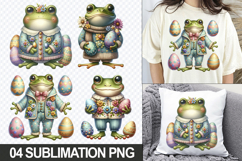 Cute Frog Clipart PNG - Easter Sublimation Designs Product Image 1