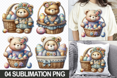 Cute Bear Clipart PNG - Easter Sublimation Designs Product Image 1