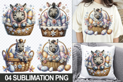 Cute Zebra Clipart PNG - Easter Sublimation Designs Product Image 1