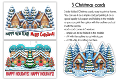 Funny Christmas Card Design, Printable A4 Holiday, Cut-out Product Image 2