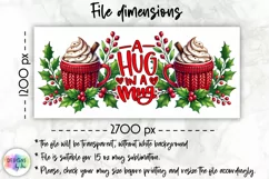 Cozy Winter Mug Wrap Design | A Hug in a Mug Coffee Mug Wrap Product Image 2