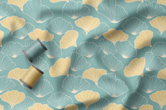 Art Deco Ginkgo Floral Seamless Patterns, Modern Floral Product Image 2