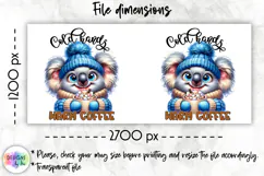 Cute Winter Animals Mag Wrap, Hot Cocoa Mug Wrap PNG Product Image 2