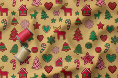 Christmas Cookies and Candy Seamless Doodle Patterns Product Image 2