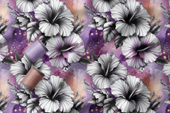 Hibiscus Seamless Patterns, Artistic Floral Surface Design Product Image 2