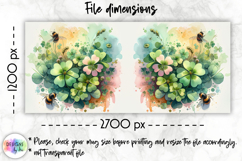 Lucky Clover St Patrick Mug Wrap, Watercolor Floral Shamrock Product Image 2