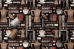 Coffee Lover Seamless Pattern, Coffeehouse Typography Product Image 2
