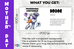 Funny Mother Day Mug Wrap, Professional Overthinker Mom Mug Product Image 2