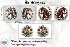 Horse Mug Wrap, Broken Brick Wall Mug Print, Horse Lover Mug Product Image 2