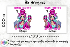 Girl Power and AI Technology Mug Wrap, Inspirational PNG Product Image 2