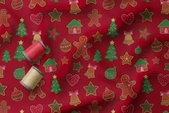 Christmas Cookies and Candy Seamless Doodle Patterns Product Image 3