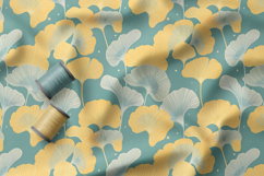 Art Deco Ginkgo Floral Seamless Patterns, Modern Floral Product Image 3