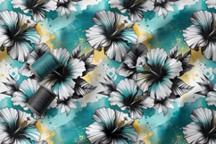 Hibiscus Seamless Patterns, Artistic Floral Surface Design Product Image 4