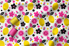 Vibrant Lemon Seamless Patterns, Neon Citrus Digital Paper Product Image 4